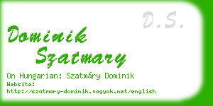 dominik szatmary business card