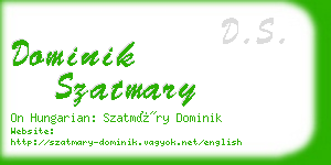 dominik szatmary business card